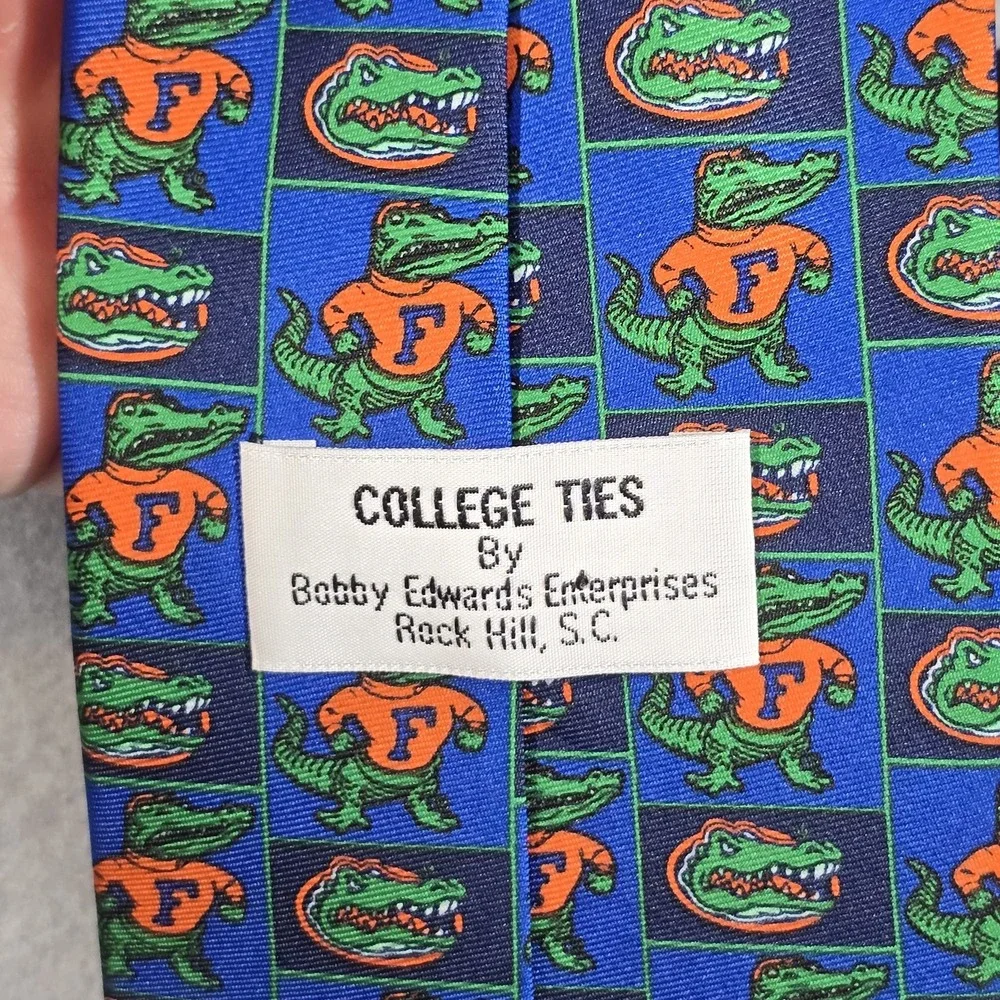 Vintage Florida Gators Tie Mens Blue‎ Orange NCAA College Football Alligator 90s